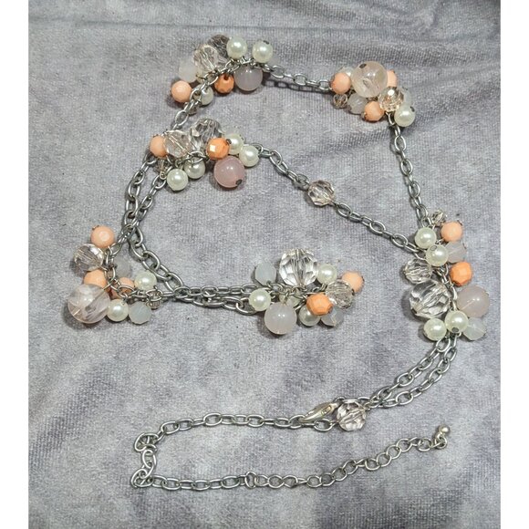 Coquette Spring Themed Beaded Cluster Station Necklace - Picture 7 of 7